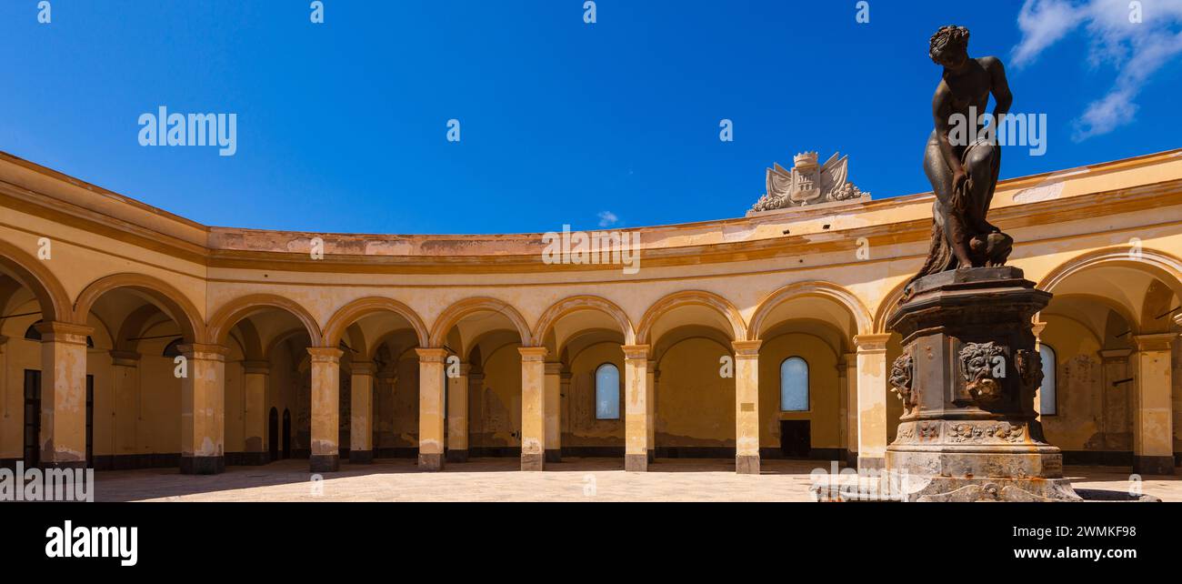 Piazza mercato del pesce - Piazza del mercato del pesce a Trapani; Trapani, Sicilia, Italia Foto Stock