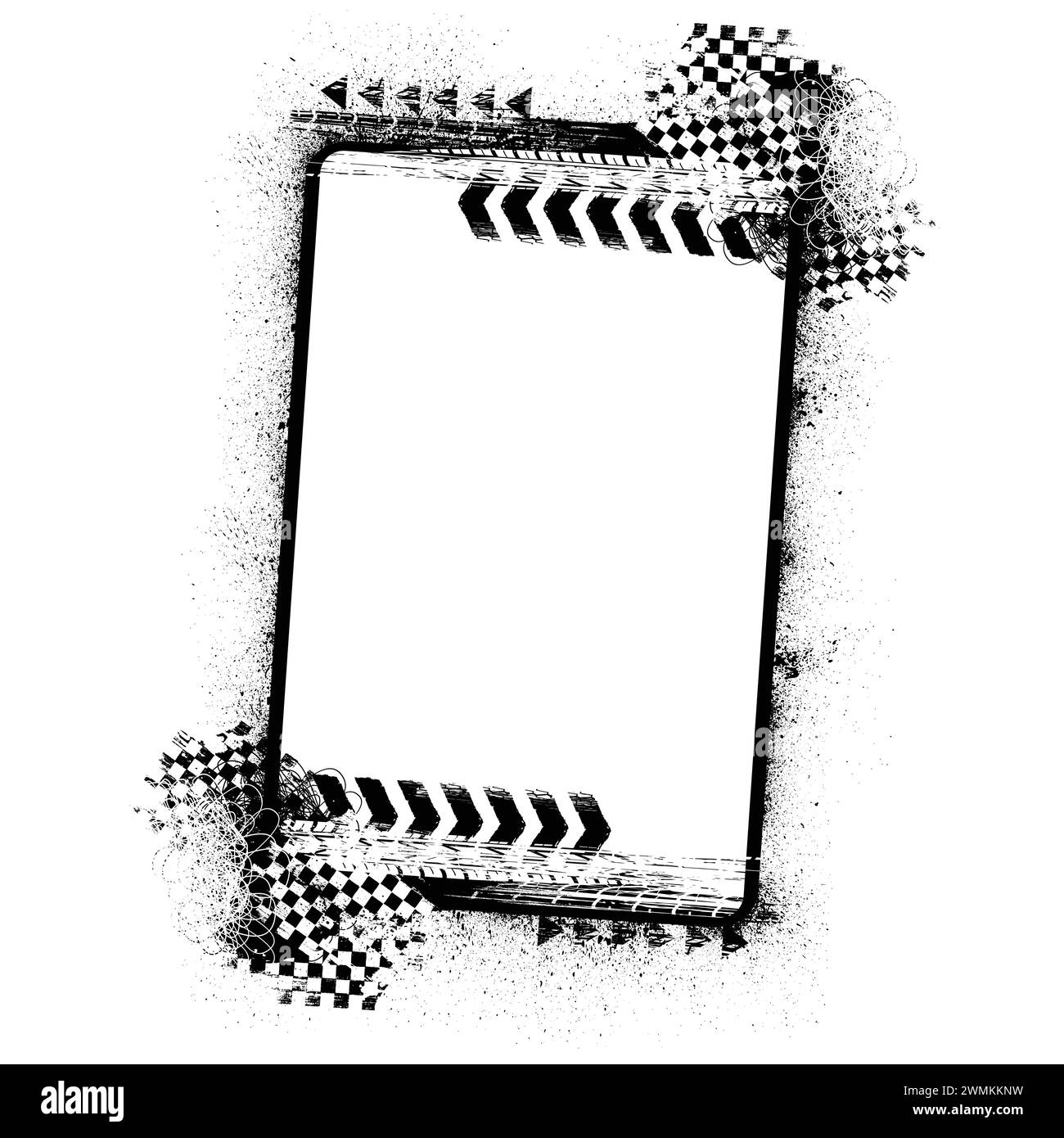 Sfondo nero grunge race frame Illustrazione Vettoriale