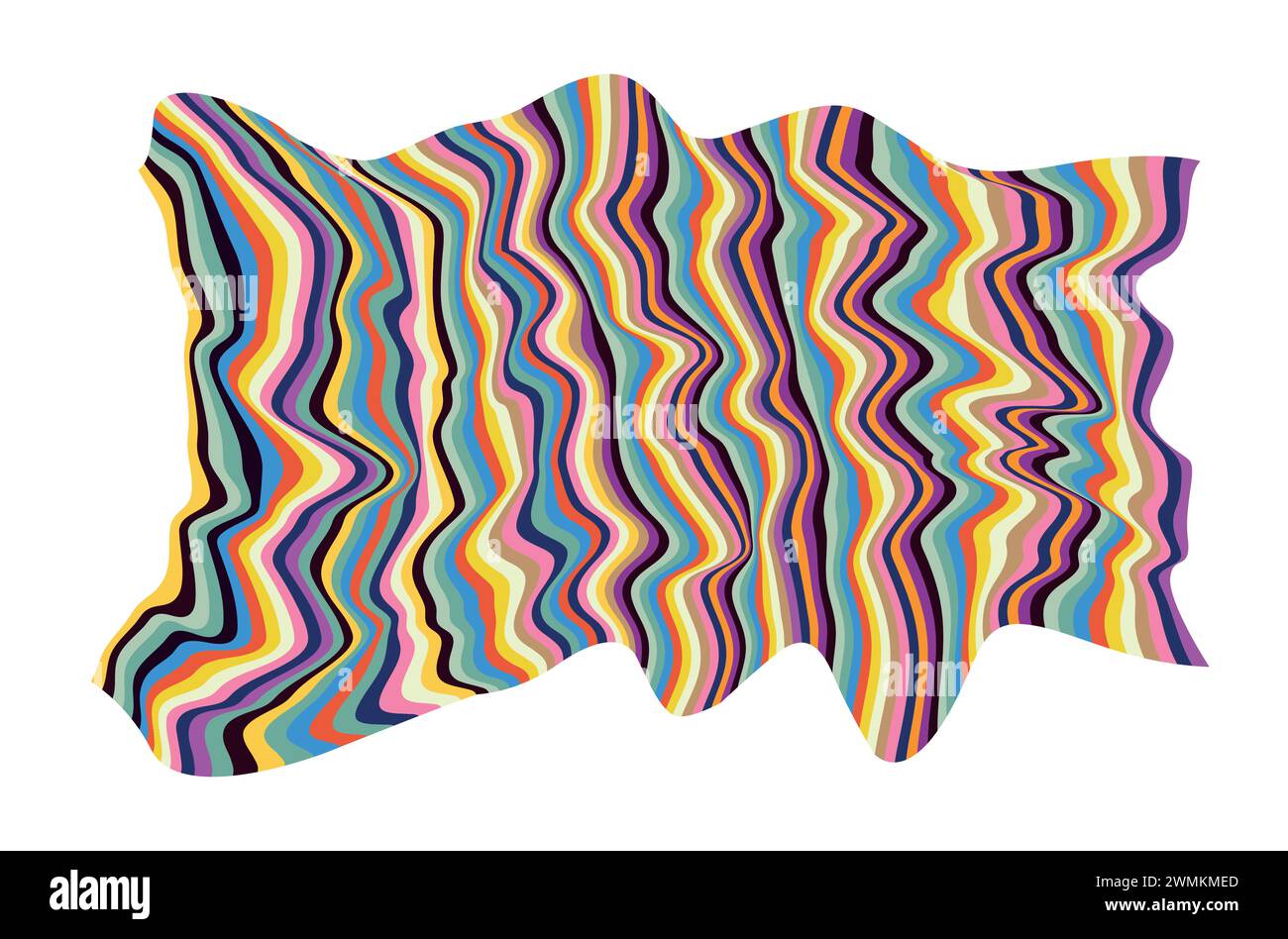 Illustrazione vettoriale della liquefazione ondulata colorata moderna di linee fluide astratte nello stile del modello di copertina della carta da parati. Illustrazione Vettoriale