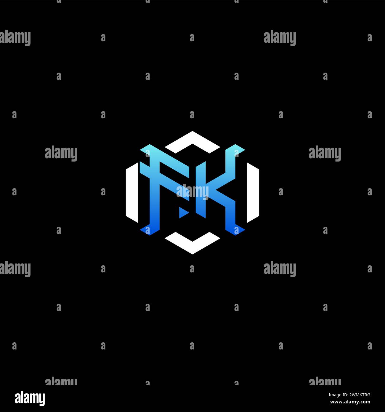 Idee iniziali per il concetto di gioco di FK per team di sport, Twitch, streamer e gamer Illustrazione Vettoriale