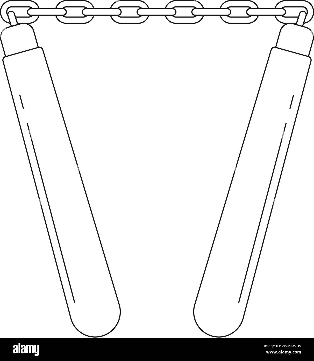 Icona nunchaku illustrazione vettoriale disegno del simbolo Illustrazione Vettoriale