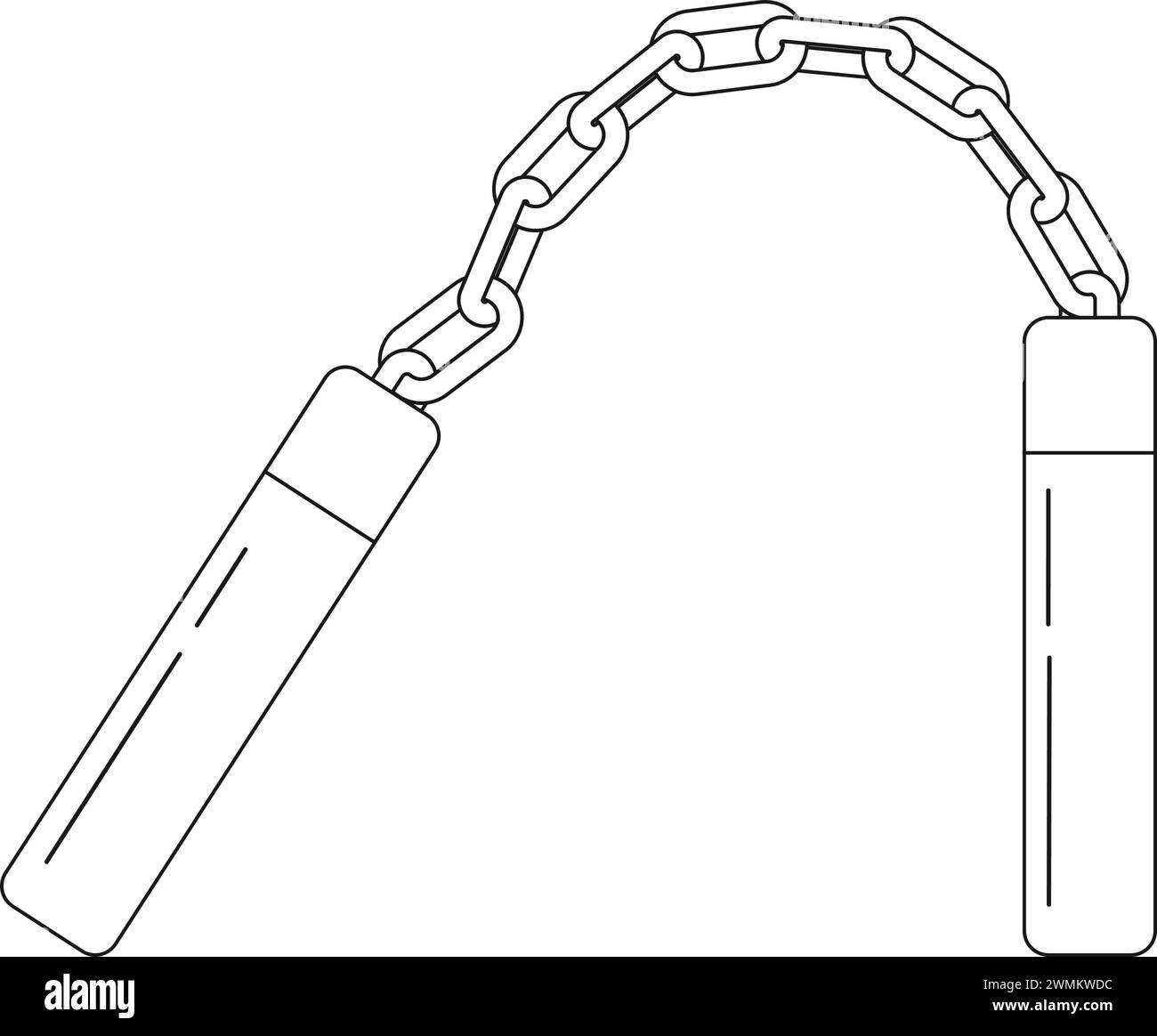 Icona nunchaku illustrazione vettoriale disegno del simbolo Illustrazione Vettoriale
