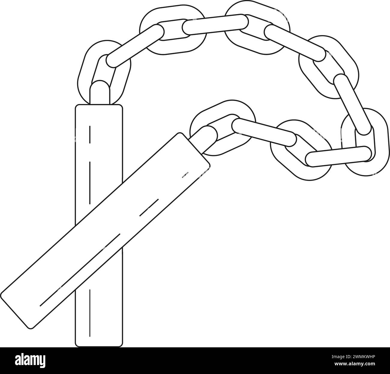 Icona nunchaku illustrazione vettoriale disegno del simbolo Illustrazione Vettoriale