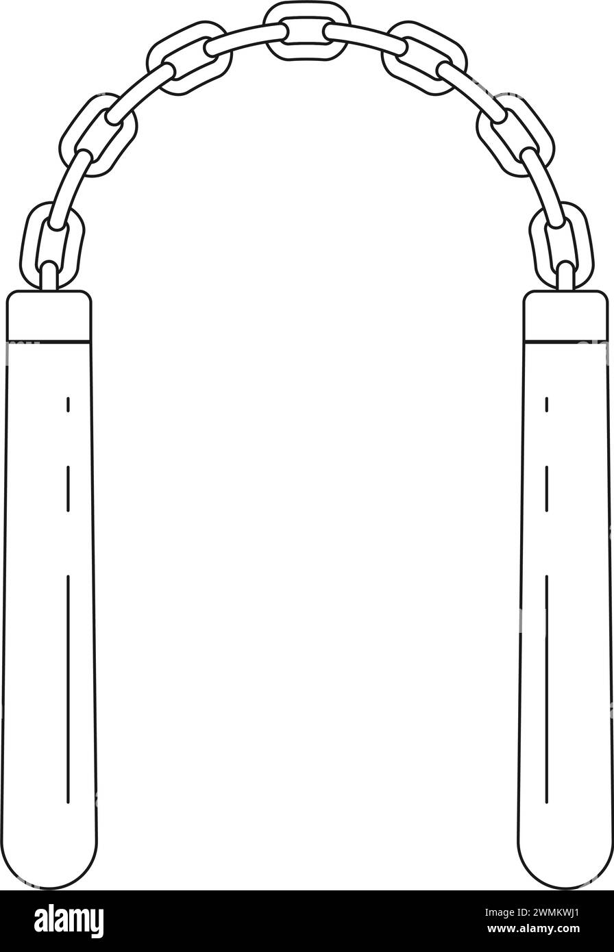 Icona nunchaku illustrazione vettoriale disegno del simbolo Illustrazione Vettoriale