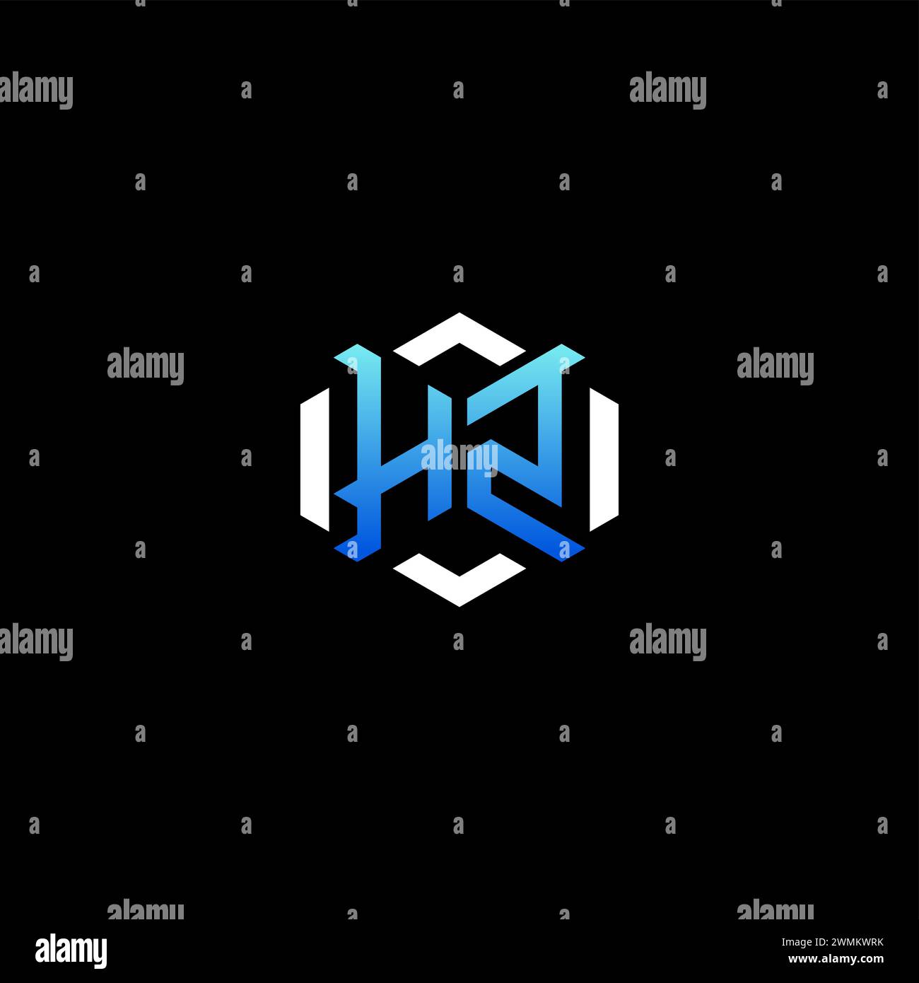 Idee iniziali per il concetto di gioco di HZ per team di sport, Twitch, streamer e videogamer Illustrazione Vettoriale