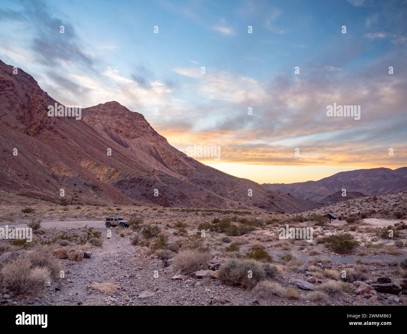 Jeep presso la miniera di Inyo, Echo Canyon 4x4 Road, Death Valley National Park Foto Stock
