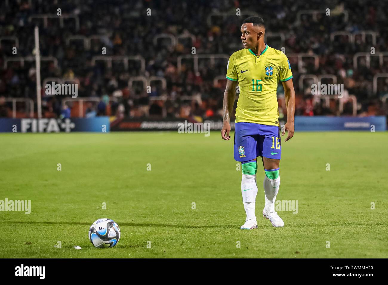 MENDOZA, ARGENTINA - 21 MAGGIO: Marquinhos del Brasile durante la Coppa del mondo FIFA U20 Argentina 2023 partita tra Italia e Brasile all'Estadio Malvinas Argentin Foto Stock