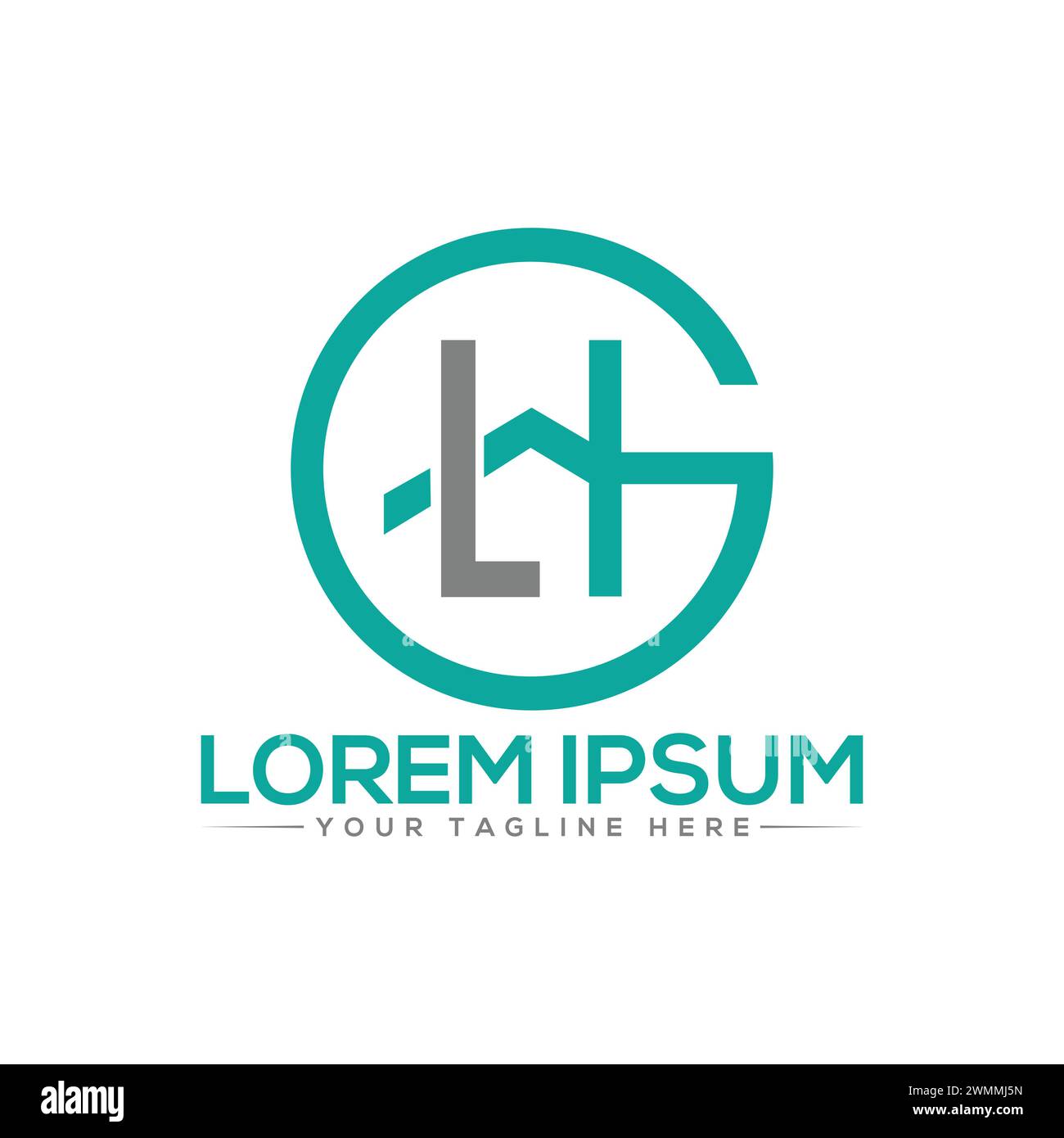 Design con logo GH Letter, design esclusivo e professionale con logo GH Illustrazione Vettoriale