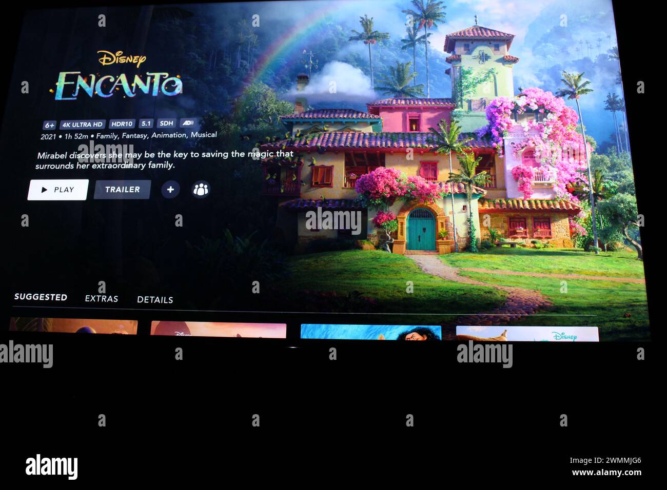 Encanto su Disney Plus (Disney +). Concetto per il divertimento di tutta la famiglia e lo streaming a casa Foto Stock