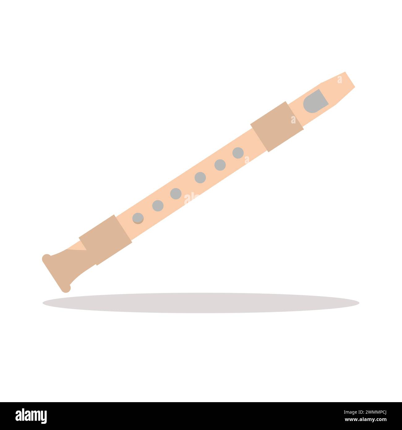Icona illustrazione grafica logo strumenti musicali design concept simbolo di flauto Illustrazione Vettoriale