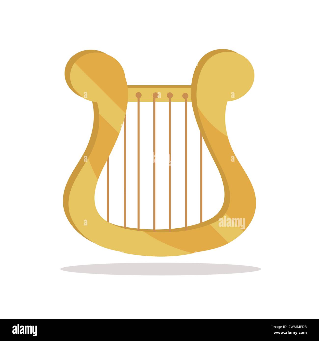 Icona illustrazione grafica logo strumenti musicali design concept simbolo di arpa Illustrazione Vettoriale