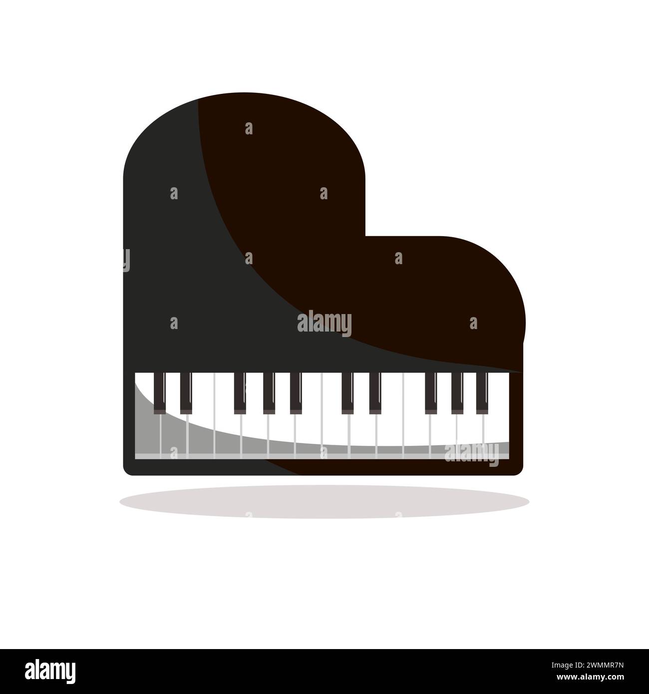 Icona illustrazione grafica logo strumenti musicali design concept simbolo del pianoforte Illustrazione Vettoriale