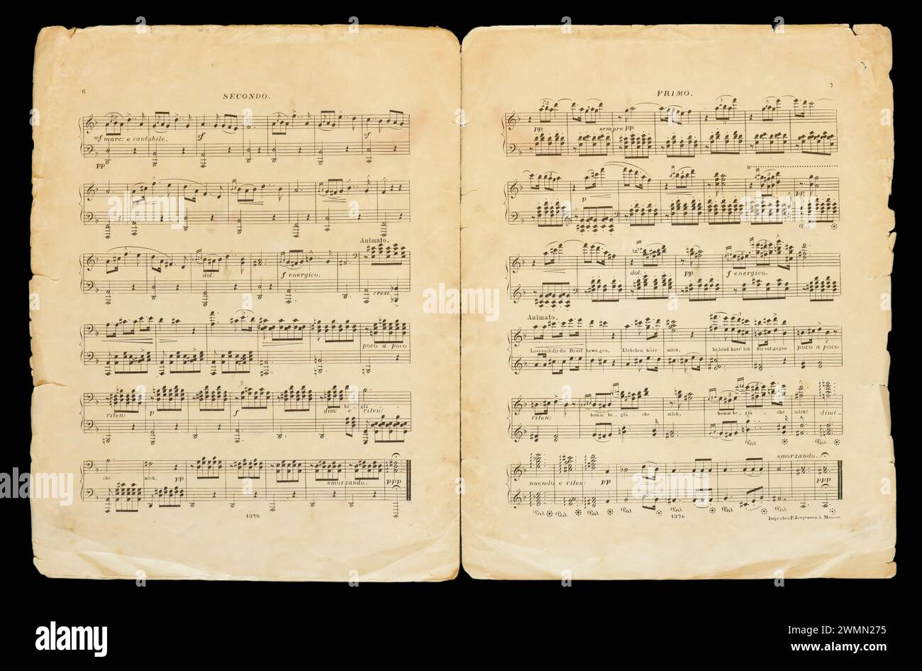 Spartiti "la Serenade" del compositore Franz Schubert. Foto Stock