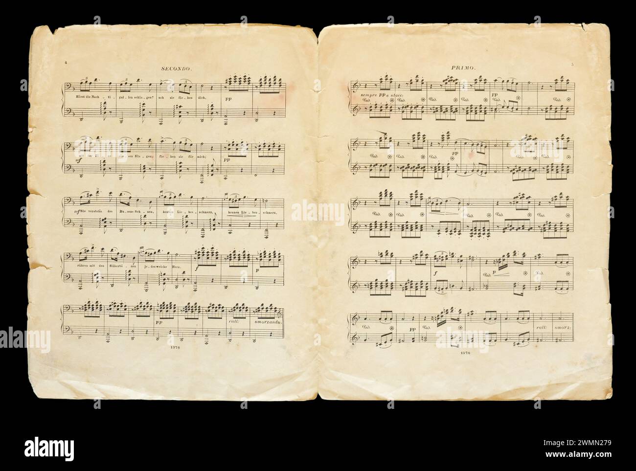 Spartiti "la Serenade" del compositore Franz Schubert. Foto Stock