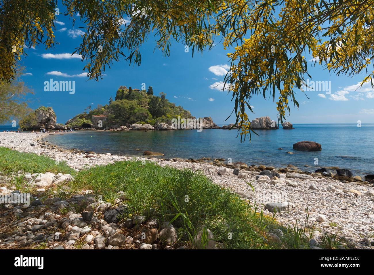 Taormina - La bellissima piccola Isola Bella - Sicilia Foto Stock