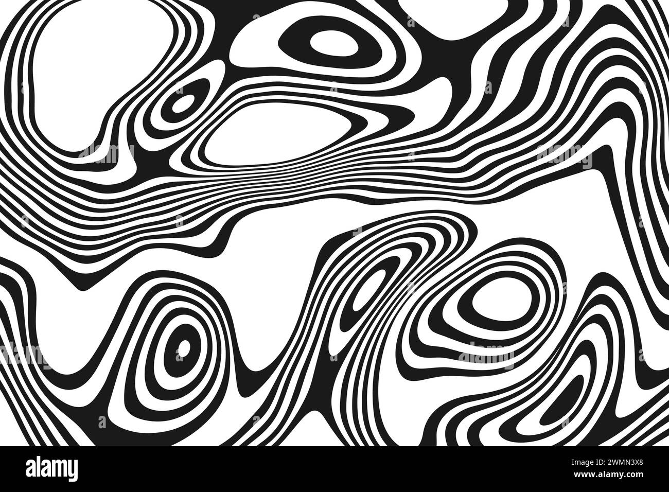 Le strisce illusorie ottiche. Sfondo ondulato astratto. Illustrazione op art. Illustrazione Vettoriale