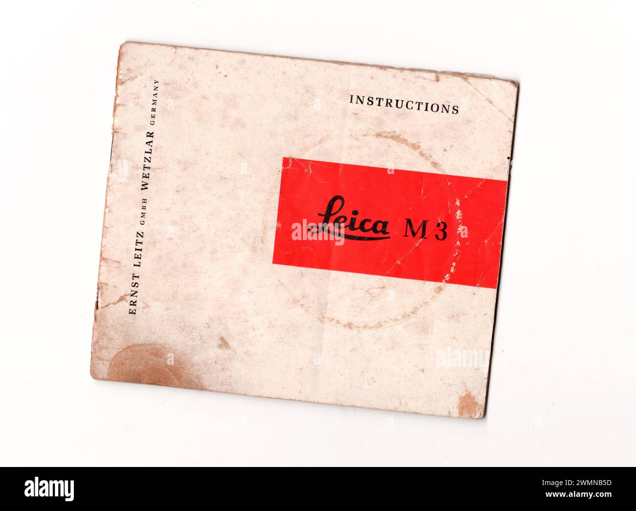 Manuale di istruzioni originale per la fotocamera Leica M3. Manuale di istruzioni originale per la fotocamera Rangefinder Leica M3. Foto Stock
