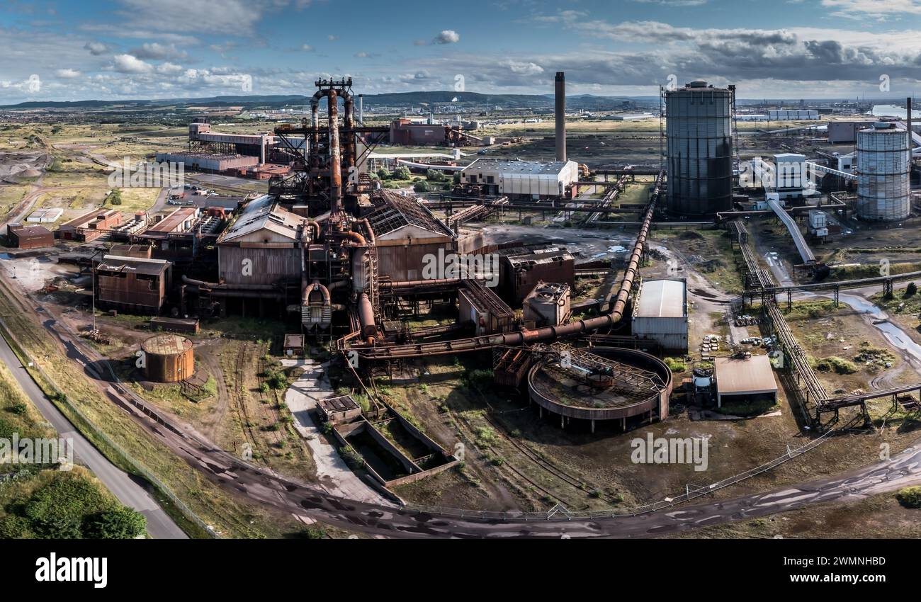 La parte demolì la fabbrica d'acciaio a Teesside, ora Teesworks Foto Stock