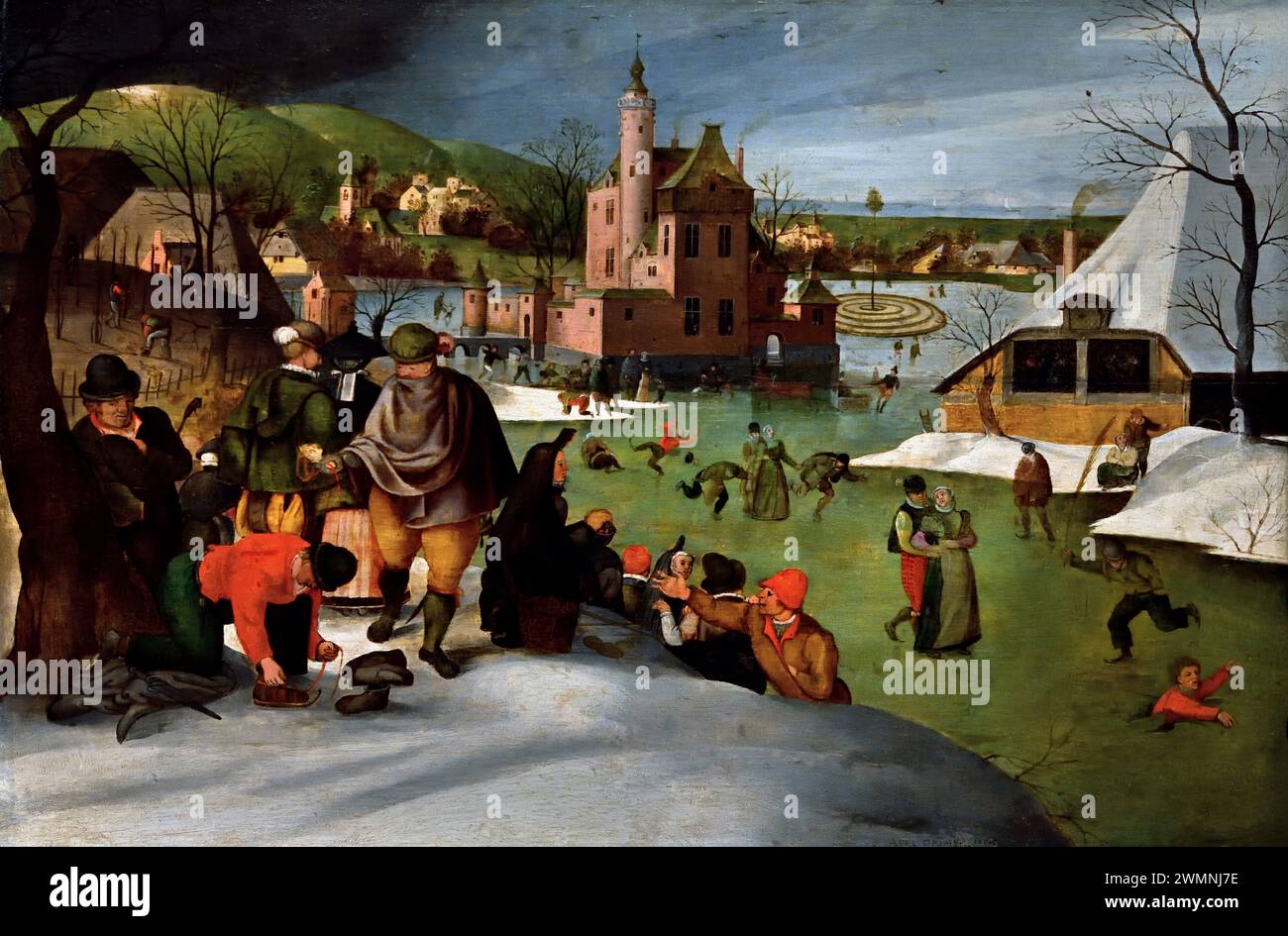 Inverno 1607 di Abel Grimmer, 1570-1628, Royal Museum of fine Arts, Anversa, Belgio, Belgio. Foto Stock
