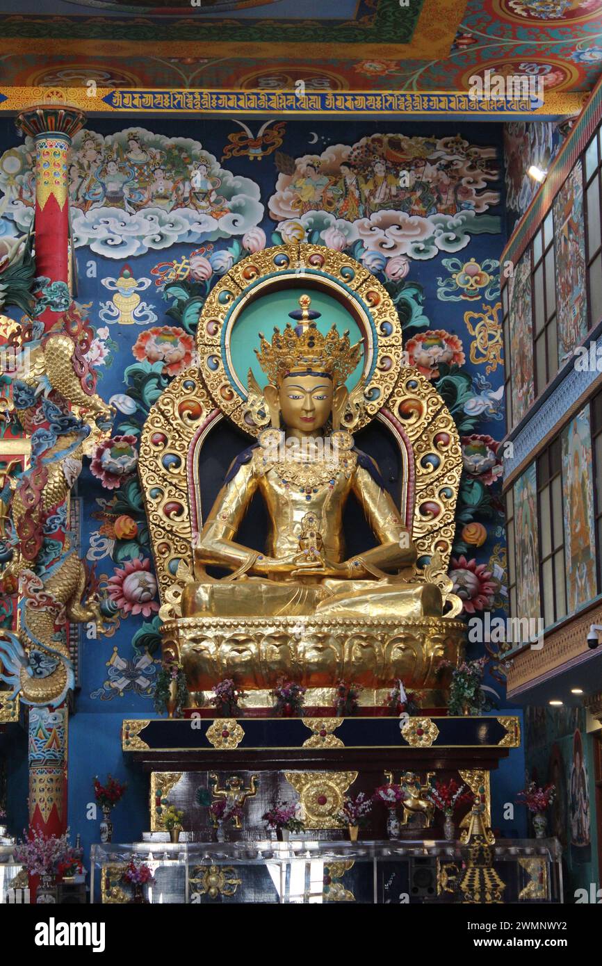 Il famoso Tempio d'oro (monastero tibetano) di Coorg, Stato di Karnataka, India Foto Stock