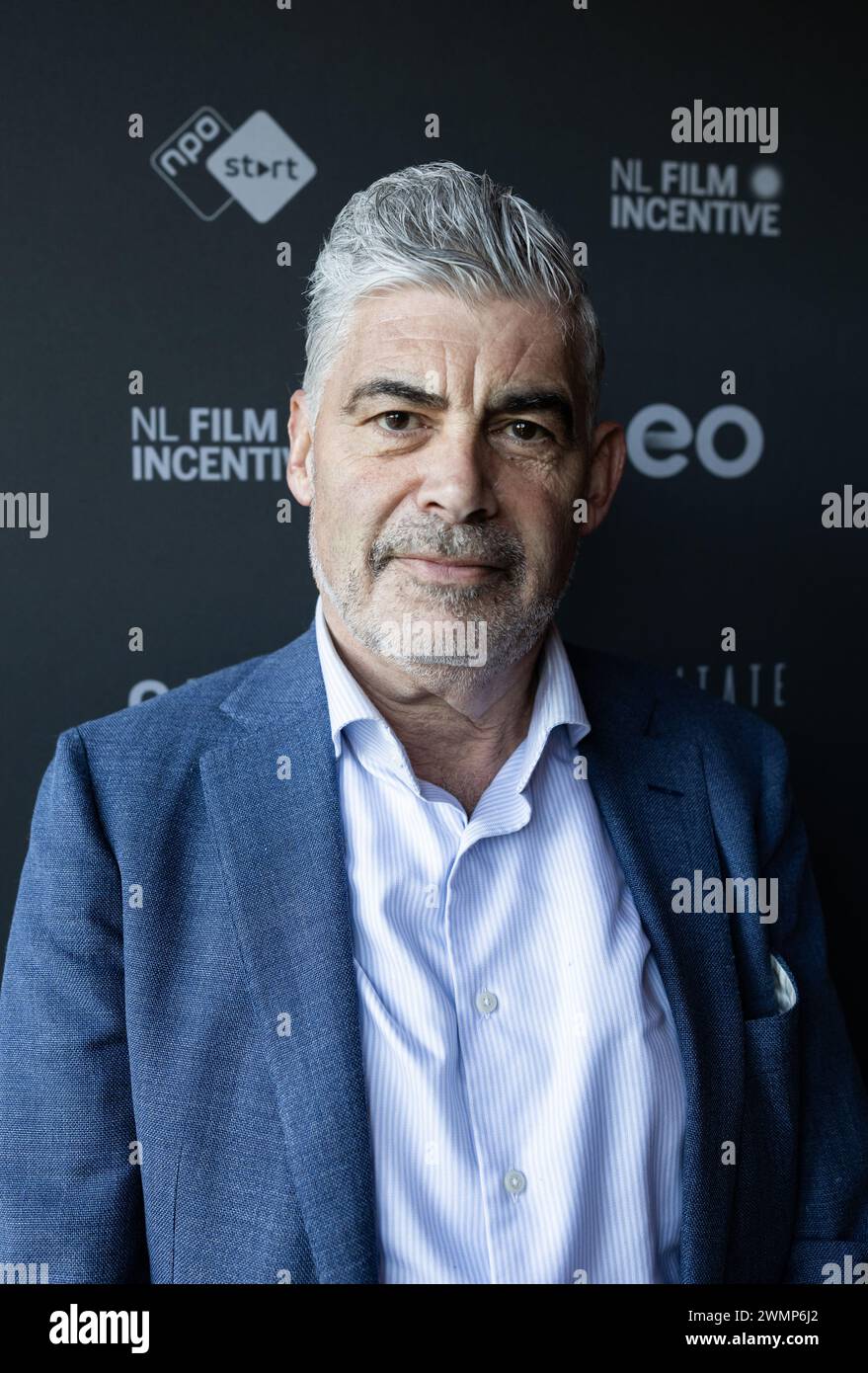 AMSTERDAM - Rob Oudkerk durante una riunione stampa per la nuova serie drammatica The Jewish Council. La serie EO si basa su storie vere sul Consiglio ebraico, fondato dai tedeschi durante la seconda guerra mondiale per garantire l'efficiente deportazione degli ebrei olandesi. ANP EVA PLEVIER netherlands Out - belgio Out Foto Stock