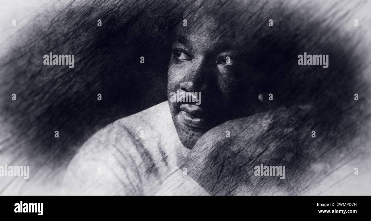 Disegno verticale. Martin Luther King. Foto Stock