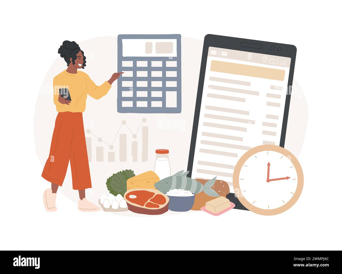 Illustrazione vettoriale del concetto isolato freestyle degli osservatori del peso. Sistema di conteggio dei punti, orologio degli alimenti, dieta dimagrante, calorie, grassi saturi, programma online, ricette salutari concetto vettoriale. Illustrazione Vettoriale Illustrazione vettoriale del concetto isolato freestyle degli osservatori del peso. Sistema di conteggio dei punti, orologio degli alimenti, dieta dimagrante, calorie, grassi saturi, programma online, ricette salutari concetto vettoriale. Illustrazione Vettoriale