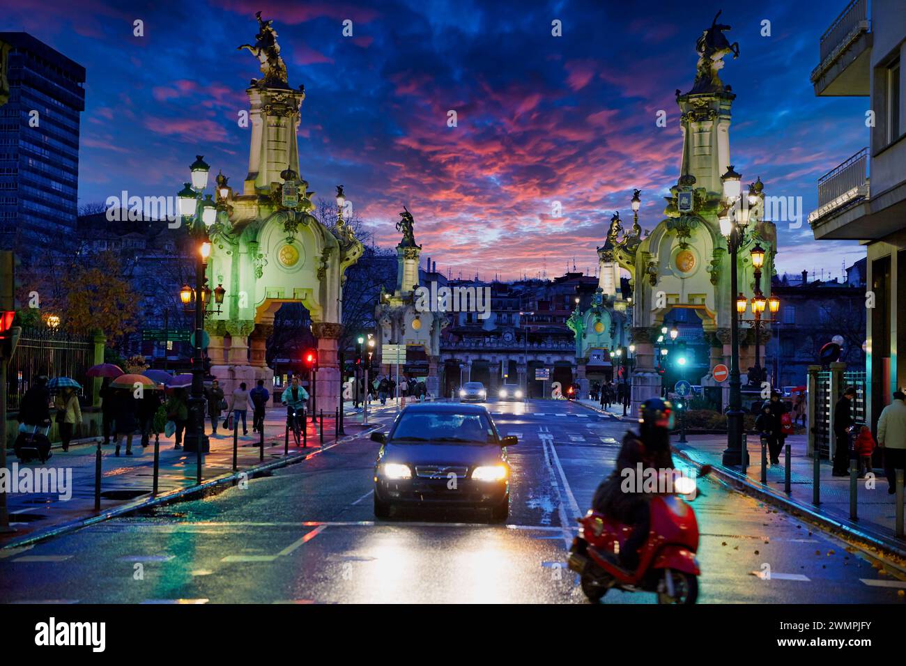 Ponte Maria Cristina, San Sebastian, Donostia, Gipuzkoa, Paesi Baschi, Spagna Foto Stock