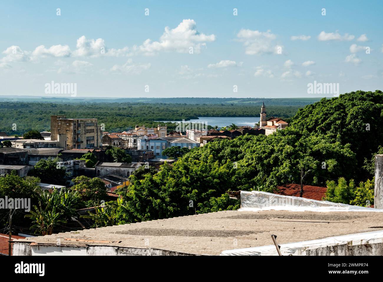 Vista di Joao Pessoa, Rio Sanhaus e della foresta atlantica in Brasile Foto Stock