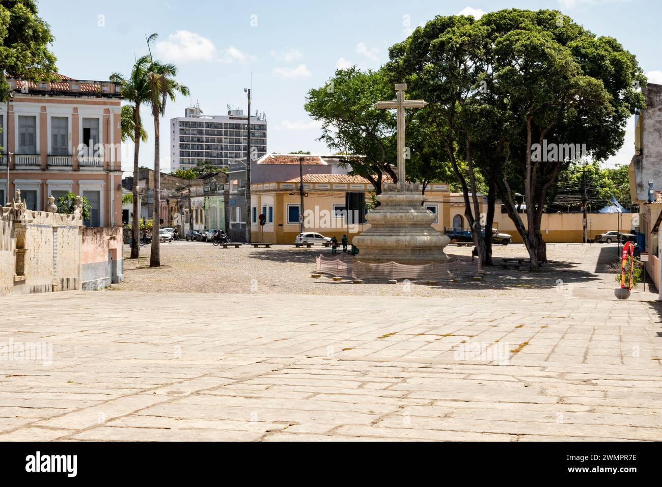 Vista di una piazza a Joao Pessoa in Brasile Foto Stock
