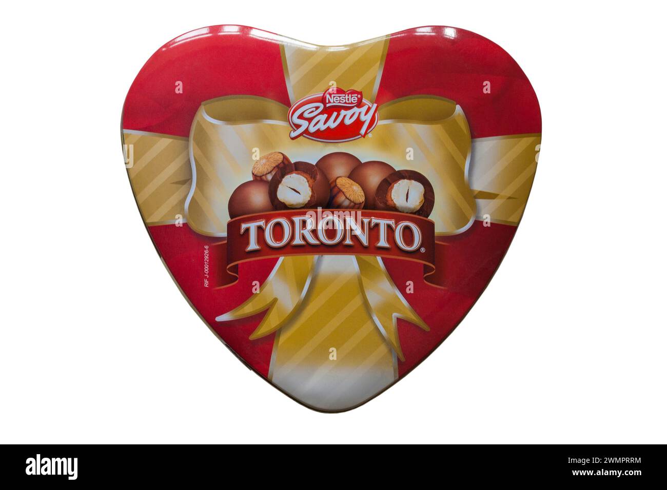 Barattolo di Nestlé Savoy Toronto isolato su sfondo bianco - nocciola ricoperta di cioccolato Foto Stock