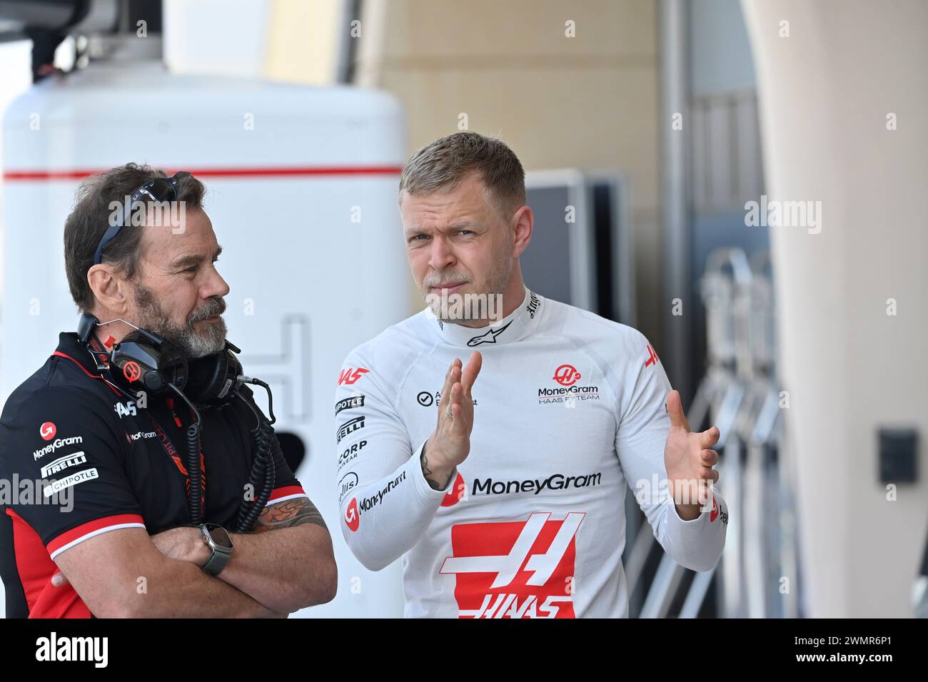 Sakhir, Bahrein. 22 febbraio 2024. BAHREIN, Sakhir, 22: 20 febbraio, Kevin MAGNUSSEN, DEN, Haas F1 Team durante il secondo giorno dei test di F1 al Bahrain International Circuit il 22 febbraio 2024 in Bahrain, test pre-stagione di Formula 1, foto e copyright Jerry ANDRE/ATP Images (ANDRE Jerry/ATP/SPP) credito: SPP Sport Press Photo. /Alamy Live News Foto Stock