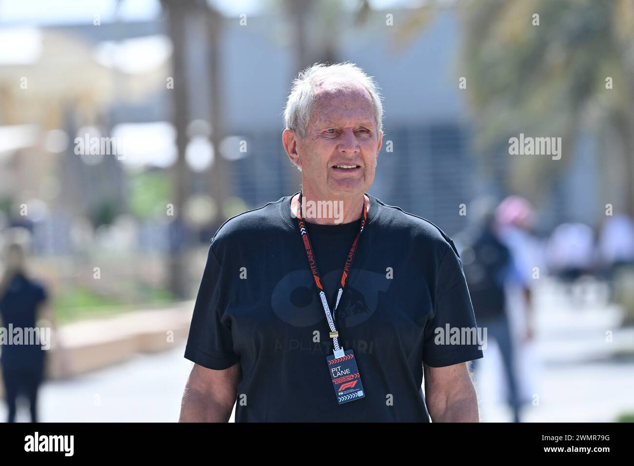 Sakhir, Bahrein. 22 febbraio 2024. BAHRAIN, Sakhir, 22 febbraio: Dr. Helmut Marko, Consulente della Red Bull durante il secondo giorno dei test di F1 al Bahrain International Circuit il 22 febbraio 2024 in Bahrain, test pre-stagione di Formula 1, foto e copyright Jerry ANDRE/ATP Images (ANDRE Jerry/ATP/SPP) credito: SPP Sport Press Photo. /Alamy Live News Foto Stock