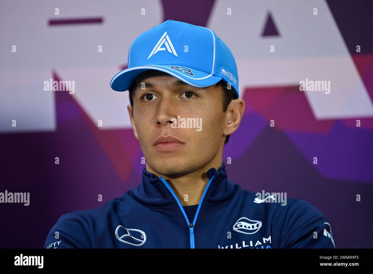 Sakhir, Bahrein. 22 febbraio 2024. BAHRAIN, Sakhir, 22 febbraio: #23, Alexander Albon, TAILANDESE, team Williams F1 durante il secondo giorno dei test di F1 al Bahrain International Circuit il 22 febbraio 2024 in Bahrain, test pre-stagione di Formula 1, foto e copyright Jerry ANDRE/ATP Images (ANDRE Jerry/ATP/SPP) credito: SPP Sport Press Photo. /Alamy Live News Foto Stock