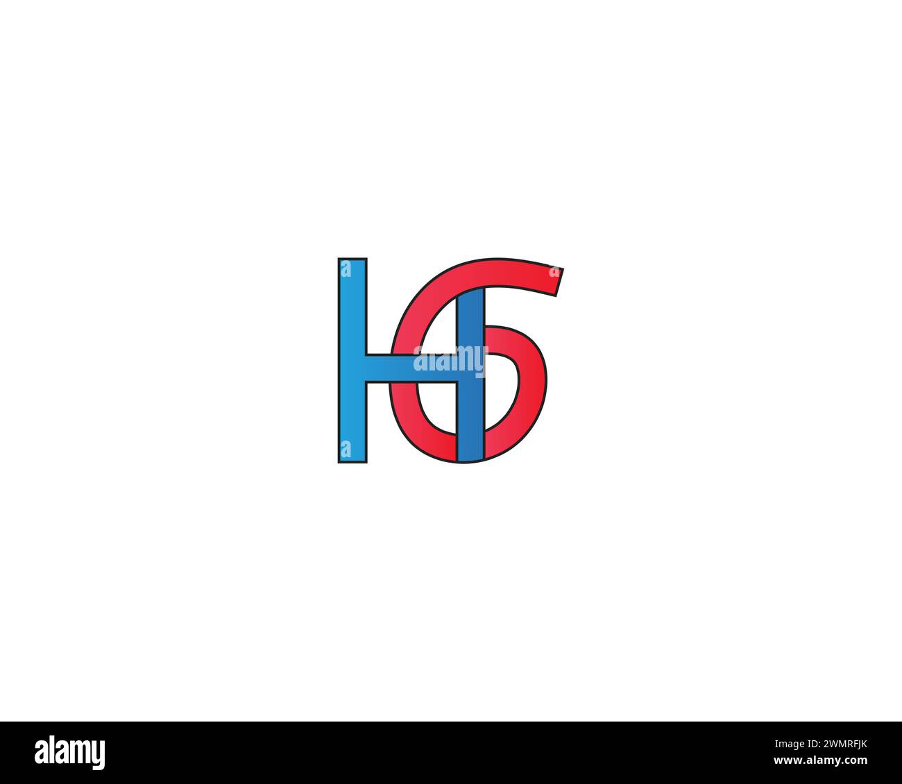 Lettera iniziale modello vettoriale del logo HG Illustrazione Vettoriale