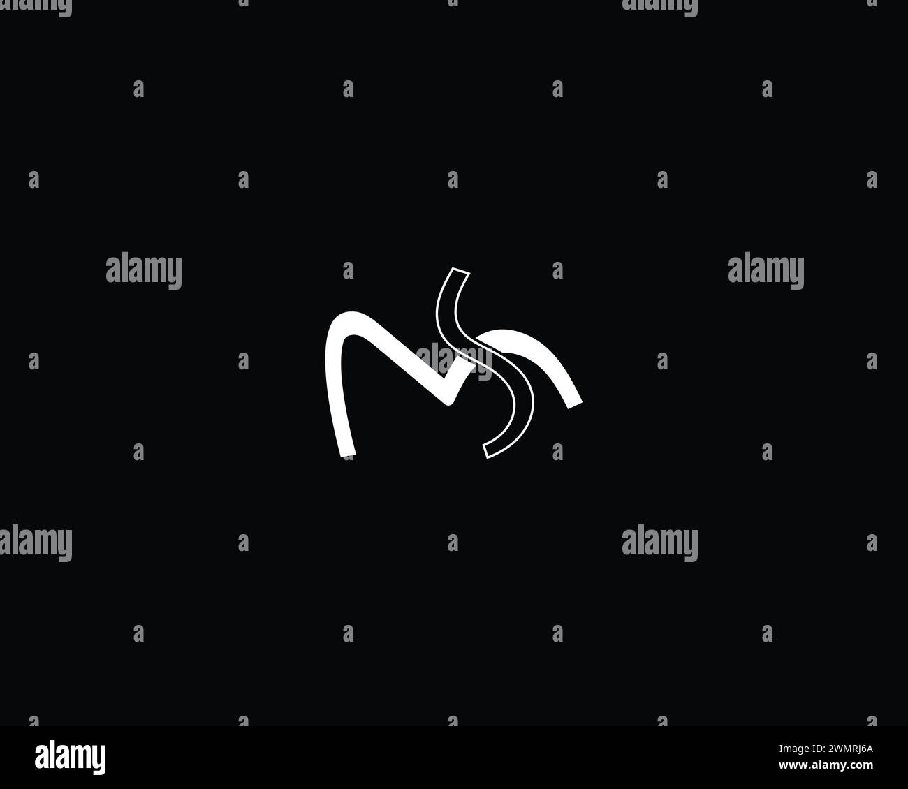 Vettore di design lettera creativa del logo MS Illustrazione Vettoriale