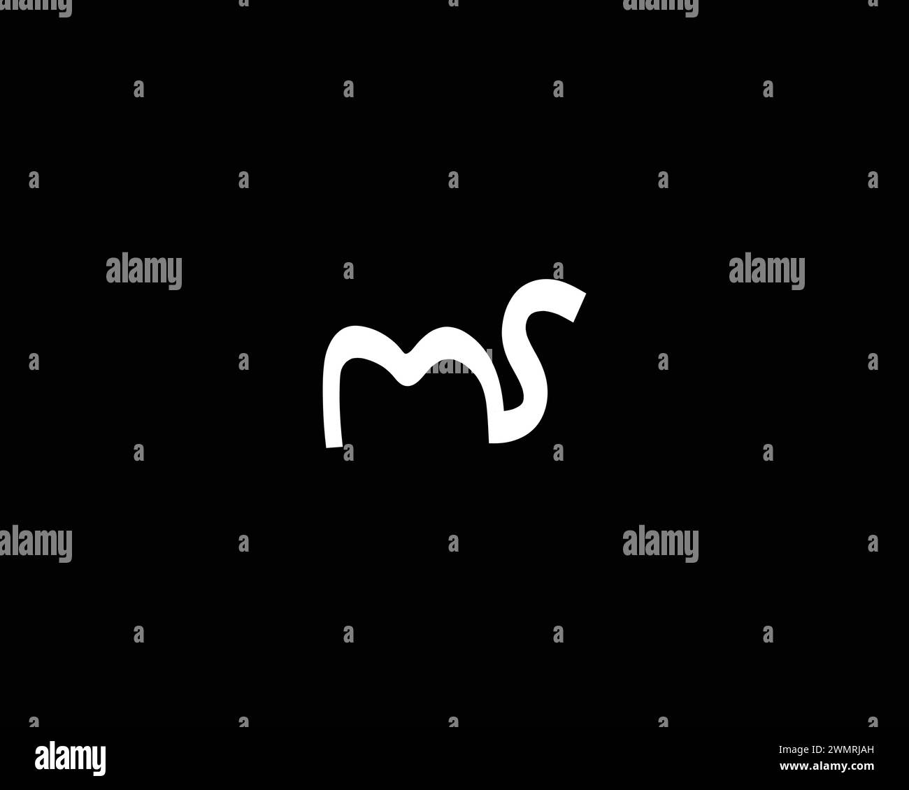 Vettore di design lettera creativa del logo MS Illustrazione Vettoriale