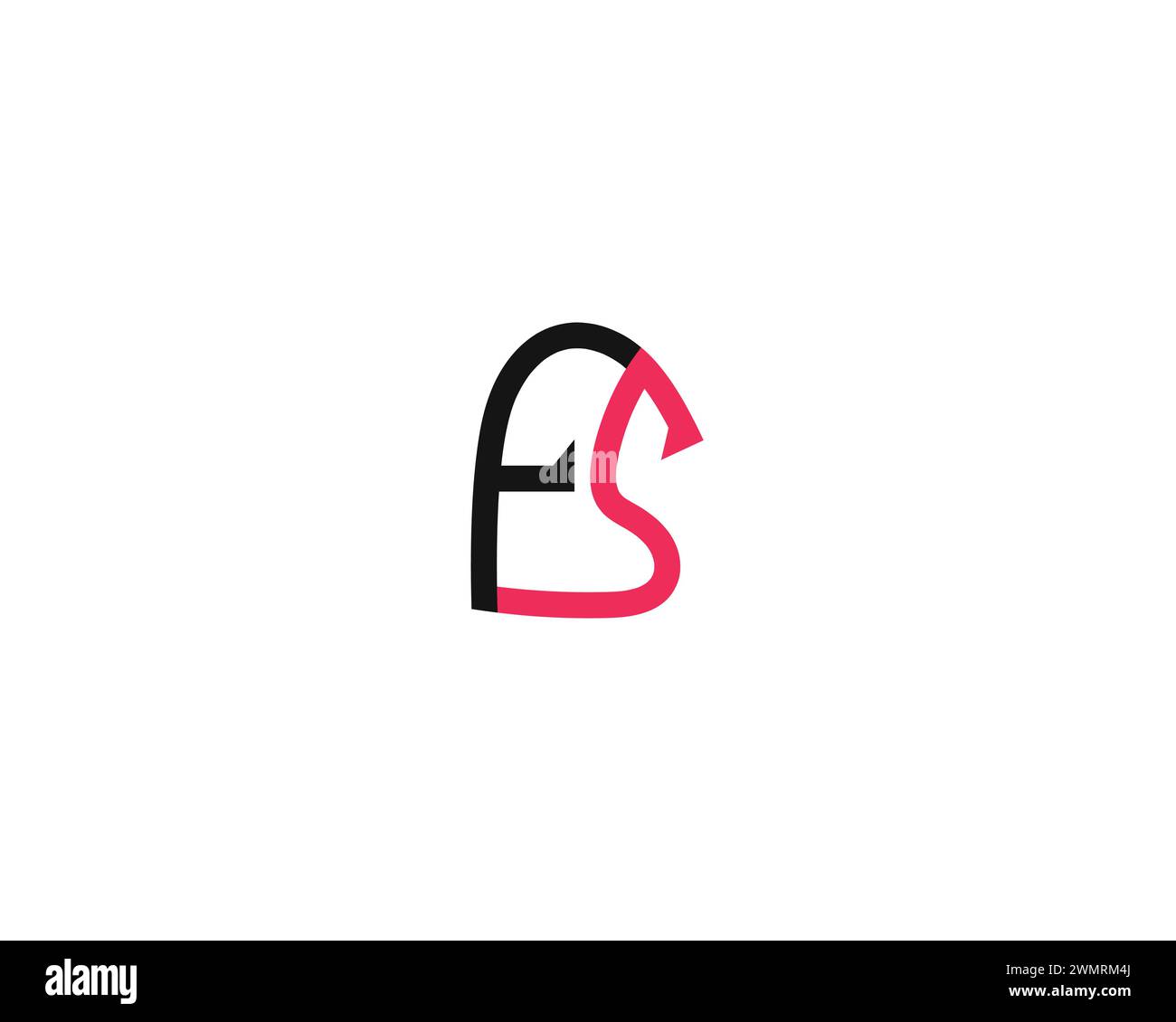 Modello vettoriale per il design del logo Creative Letter FS Illustrazione Vettoriale