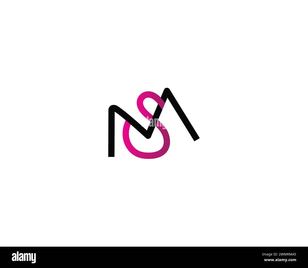 Modello vettoriale di design lettera MS creativa Illustrazione Vettoriale