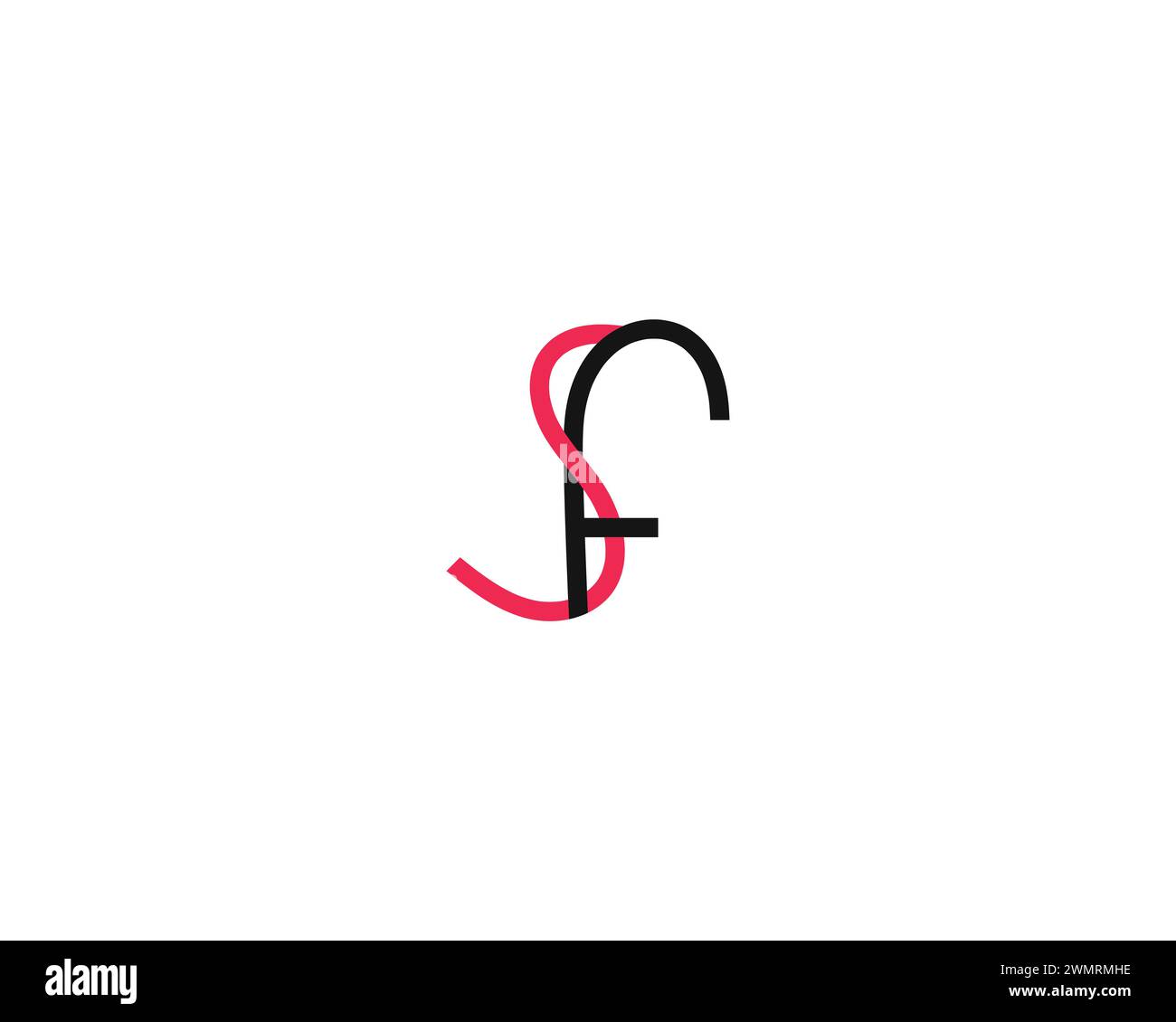 Modello vettoriale di design con logo Creative Letter SF Illustrazione Vettoriale