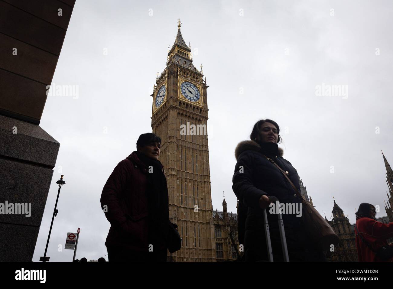 Londra, Regno Unito. 22 febbraio 2024. Vista generale delle camere del Parlamento britannico a Londra. Una mozione di sfiducia nei confronti dell'oratrice della camera dei comuni Lindsay Hoyle è stata ora firmata da oltre 70 deputati dopo aver violato la convenzione per consentire un voto sull'emendamento di Labourís Gaza per il cessate il fuoco. (Foto di Tejas Sandhu/SOPA Images/Sipa USA) credito: SIPA USA/Alamy Live News Foto Stock