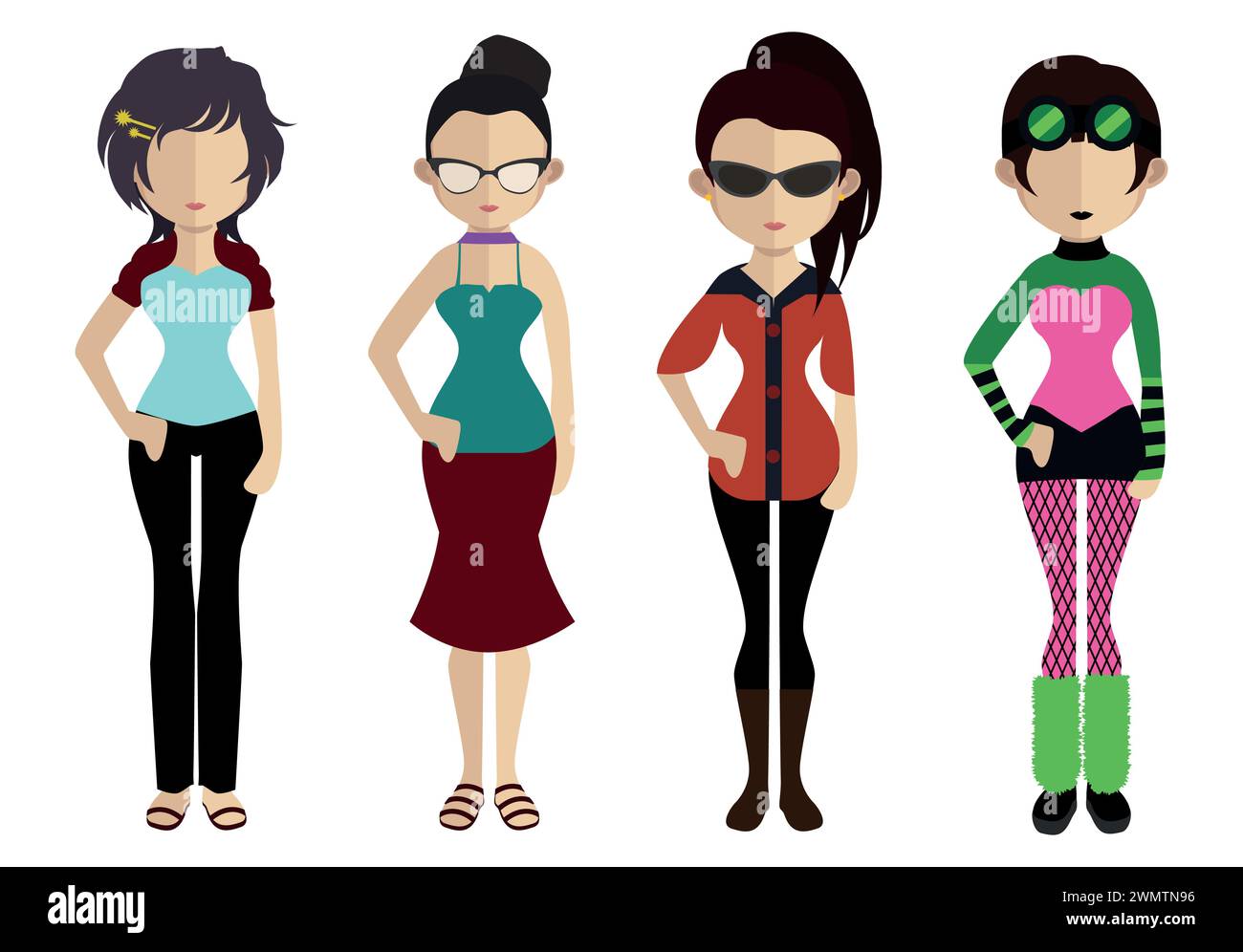 Vector Modern People avatar set Illustrazione Vettoriale