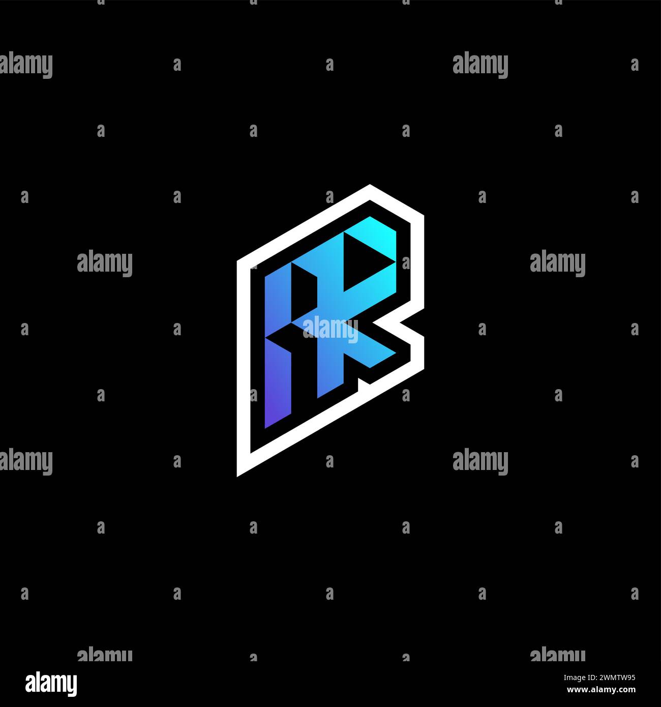 Idee per il concetto di gioco AZ Initial Gradient Blue per il team di sport, la contrazione e lo streamer Illustrazione Vettoriale