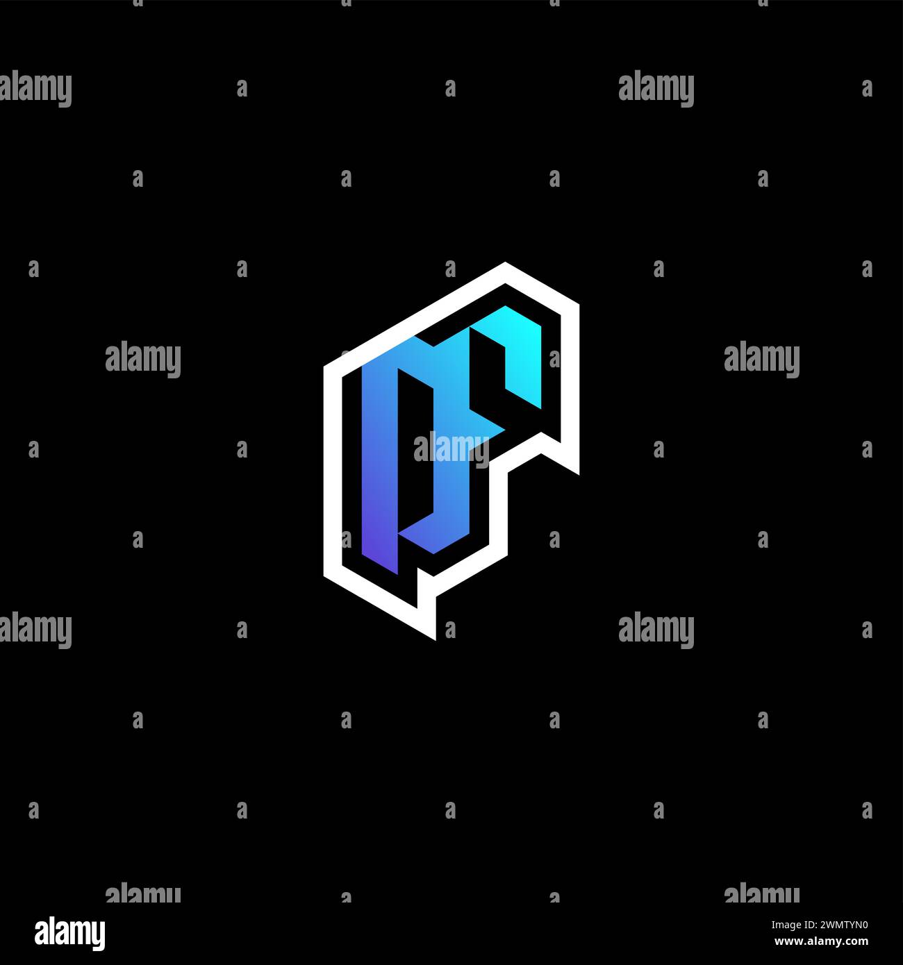 DI idee iniziali per il concetto di gioco blu sfumato per il team di sport, la contrazione e lo streamer Illustrazione Vettoriale