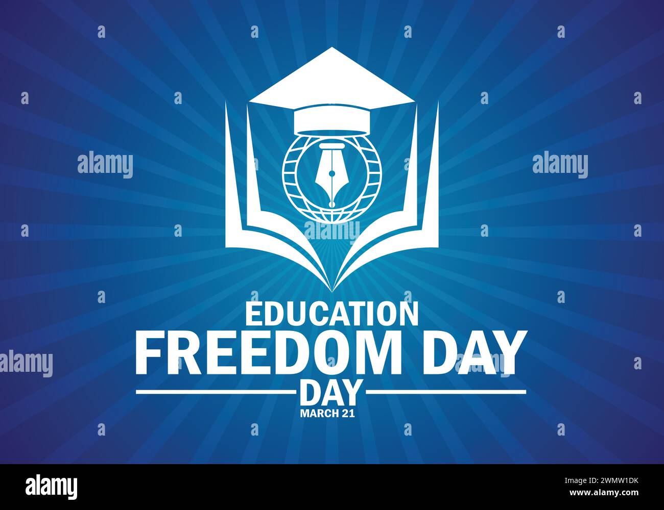 Education Freedom Day. Concetto di vacanza. Modello per sfondo, banner, scheda, poster con iscrizione di testo Illustrazione Vettoriale