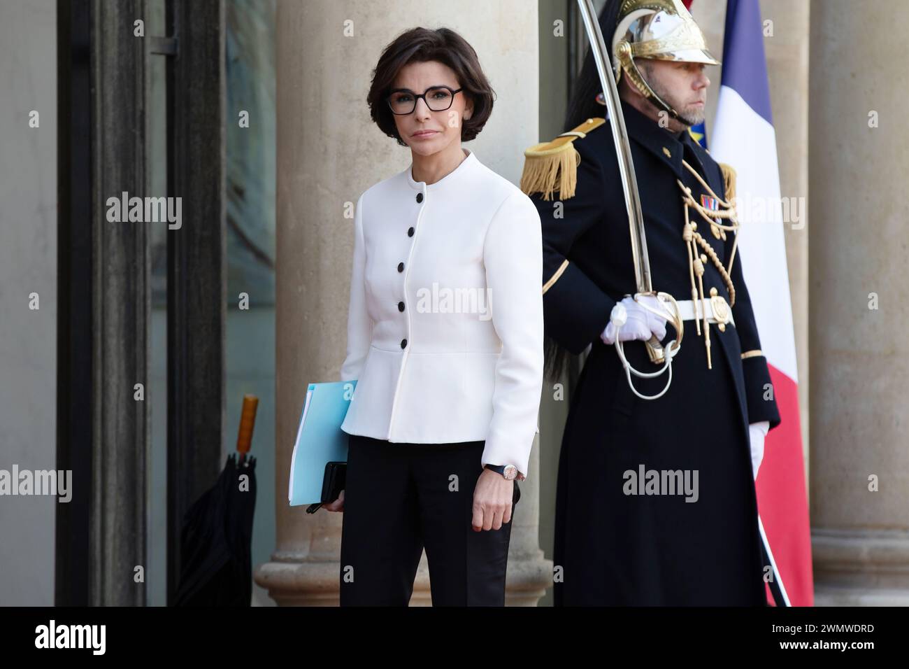 Parigi, Francia, martedì 27 febbraio 2024, io Rachida Darti, Ministro della Cultura, credito francese Loock / Alamy Live News Foto Stock