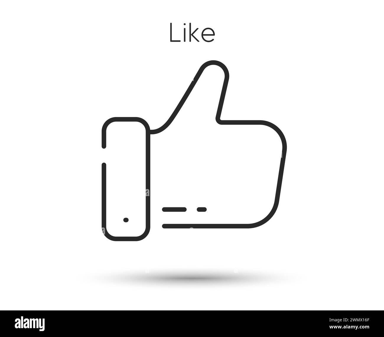 Icona di linea simile. Firma thumb up. Simbolo di reazione dei social media. Vettore Illustrazione Vettoriale