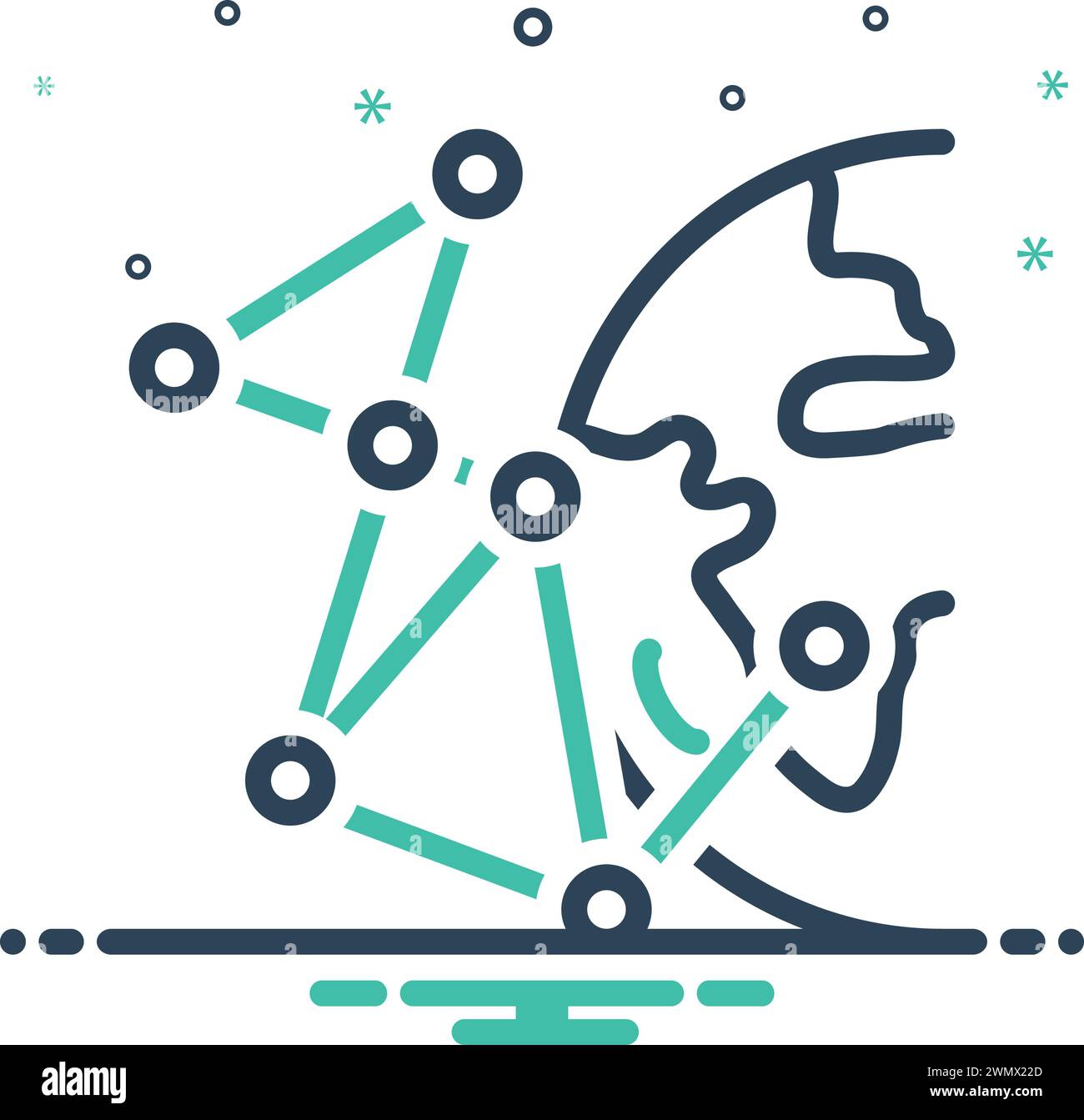 Icona per dati globali, globale Illustrazione Vettoriale