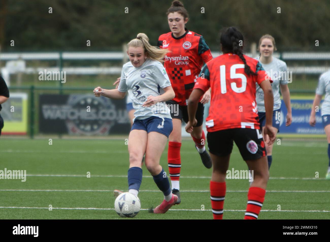 Southampton Women FC vs Bridgwater United Women FC FAWNL 25 febbraio 2024 all'Ascot United FC Foto Stock