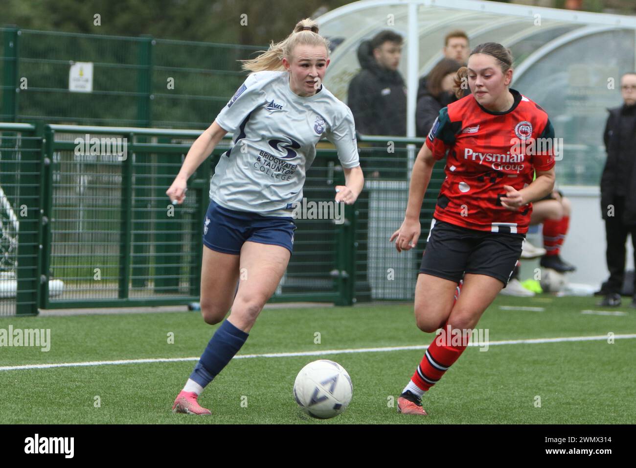 Southampton Women FC vs Bridgwater United Women FC FAWNL 25 febbraio 2024 all'Ascot United FC Foto Stock